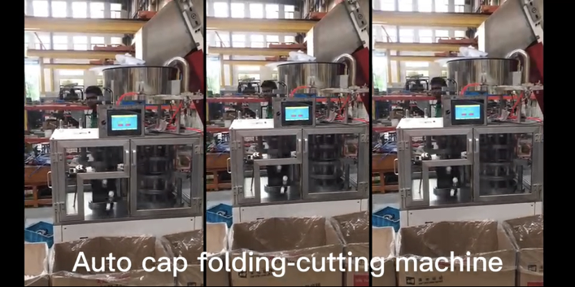 Auto cap folding-cutting machine